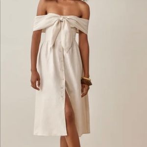 Nwt reformation Bloomington linen dress beige xs